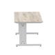 Impulse 1400 x 800mm Straight Desk Grey Oak Top Silver Cable Managed Leg