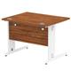Impulse 1000/800 Rectangle White Cable Managed Leg Desk Walnut