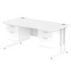 Impulse 1600 x 800mm Straight Desk White Top White Cantilever Leg 2 x 2 Drawer Fixed Pedestal