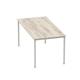 Impulse 1600mm Straight Table Grey Oak Top Silver Box Frame Leg