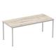 Impulse 1800mm Straight Table Grey Oak Top Silver Box Frame Leg