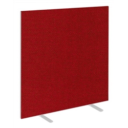 Impulse Plus Oblong 1500/1400 Floor Free Standing Screen Burgundy Fabric Light Grey Edges
