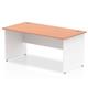 Impulse Panel End 1600/800 Rectangle Desk Beech Top White Panels Ref TT000015