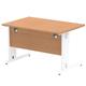 Impulse 1200/800 Rectangle White Cable Managed Leg Desk Oak