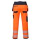 Portwest PW3 Hi Vis Holster Pocket Work Trousers 28 Orange/Navy Short