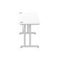 Impulse 1600/600 Rectangle Silver Cantilever Leg Desk White