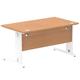 Impulse 1400/800 Rectangle White Cable Managed Leg Desk Oak