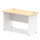 Impulse Panel End 1000/600 Rectangle Desk Maple Top White Panels Ref TT000122
