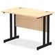 Impulse 1000 x 600mm Straight Desk Maple Top Black Cantilever Leg