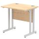 Impulse 800/600 Rectangle Silver Cantilever Leg Desk Maple Ref MI002899