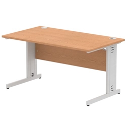 Impulse Cable Managed 1400 Rectangle Desk Oak