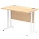 Impulse 1000/600 Rectangle White Cantilever Leg Desk Maple