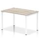 Impulse Bench Single Row 1200 White Frame Office Bench Desk Grey Oak
