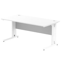 Impulse 1600/800 Rectangle White Cable Managed Leg Desk White