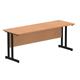 Impulse 1800 x 600mm Straight Desk Oak Top Black Cantilever Leg