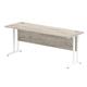 Impulse 1800 x 600mm Straight Desk Grey Oak Top White Cantilever Leg