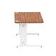 Impulse 1400/800 Rectangle White Cable Managed Leg Desk Walnut