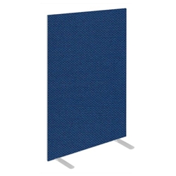 Impulse Plus Oblong 1500/600 Floor Free Standing Screen Powder Blue Fabric Light Grey Edges