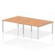 Impulse Bench B2B 4 Person 1400 Silver Frame Office Bench Desk Oak