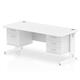 Impulse 1800 x 800mm Straight Desk White Top White Cable Managed Leg 1 x 2 Drawer 1 x 3 Drawer Fixed Pedestal