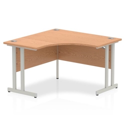 Impulse 1200mm Corner Desk Oak Top Silver Cantilever Leg