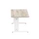Impulse 1600 x 800mm Straight Desk Grey Oak Top White Cable Managed Leg
