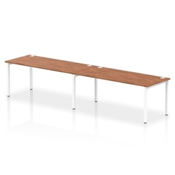 Impulse Bench Single Row 2 Person 1800 White Frame Office Bench Desk Walnut