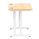 Impulse 800 x 600mm Straight Desk Maple Top White Cantilever Leg