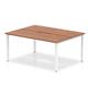B2B White Frame Bench Desk 1400 Walnut (2 Pod)