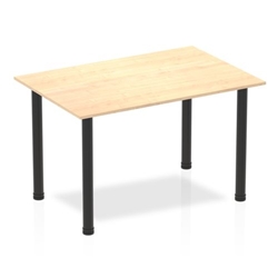 Impulse 1200mm Straight Table Maple Top Black Post Leg