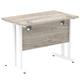 Impulse 1000 x 600mm Straight Desk Grey Oak Top White Cantilever Leg