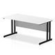 Impulse 1600 x 800mm Straight Desk White Top Black Cantilever Leg