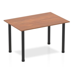 Impulse 1200mm Straight Table Walnut Top Black Post Leg