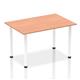 Impulse 1400mm Straight Table Beech Top White Post Leg