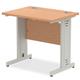 Impulse 800/600 Rectangle Silver Cable Managed Leg Desk Oak Ref MI002907