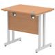 Impulse 800/600 Rectangle Silver Cantilever Leg Desk Oak Ref MI002904
