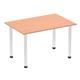Impulse 1200mm Straight Table Beech Top Chrome Post Leg