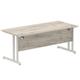 Impulse 1800 x 800mm Straight Desk Grey Oak Top Silver Cantilever Leg