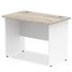Impulse 1000 x 600mm Straight Desk Grey Oak Top White Panel End Leg