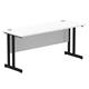 Impulse 1600 x 600mm Straight Desk White Top Black Cantilever Leg