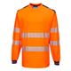 Portwest PW3 Hi Vis Cotton Comfort T-Shirt L/S S Orange/Navy