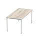Impulse 1600mm Straight Table Grey Oak Top Silver Box Frame Leg
