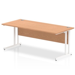 Impulse 1800/800 Rectangle White Cantilever Leg Desk Oak