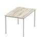 Impulse 1200mm Straight Table Grey Oak Top Silver Box Frame Leg