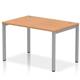 Impulse Bench Single Row 1200 Silver Frame Office Bench Desk Oak