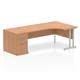 Impulse 1800 Right Hand Cantilever Workstation 800 Pedestal Bundle Oak