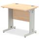 Impulse 800/600 Rectangle Silver Cable Managed Leg Desk Maple Ref MI002902
