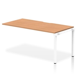 Single Ext Kit White Frame Bench Desk 1600 Oak
