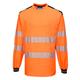 Portwest PW3 Hi Vis Cotton Comfort T-Shirt L/S 5XL Orange/Blk