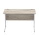Impulse 1200 x 800mm Straight Desk Grey Oak Top Silver Cable Managed Leg